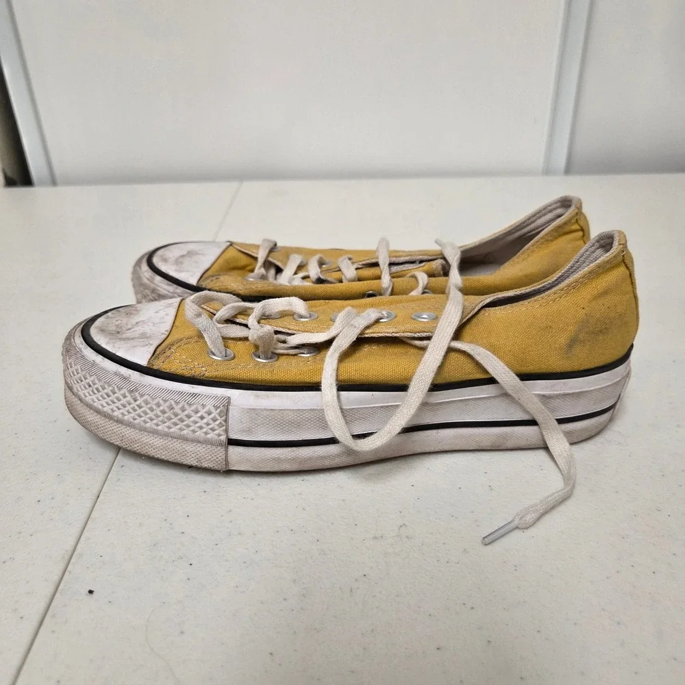 Converse Chuck Taylor All Star Lift Ox Yellow Platform Sneakers Womens 6 A03057F